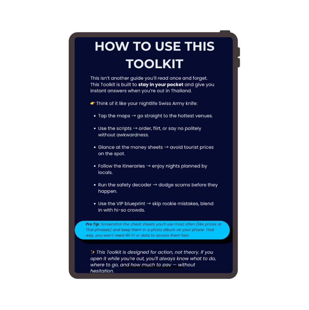 Toolkit guide on a black background with white text