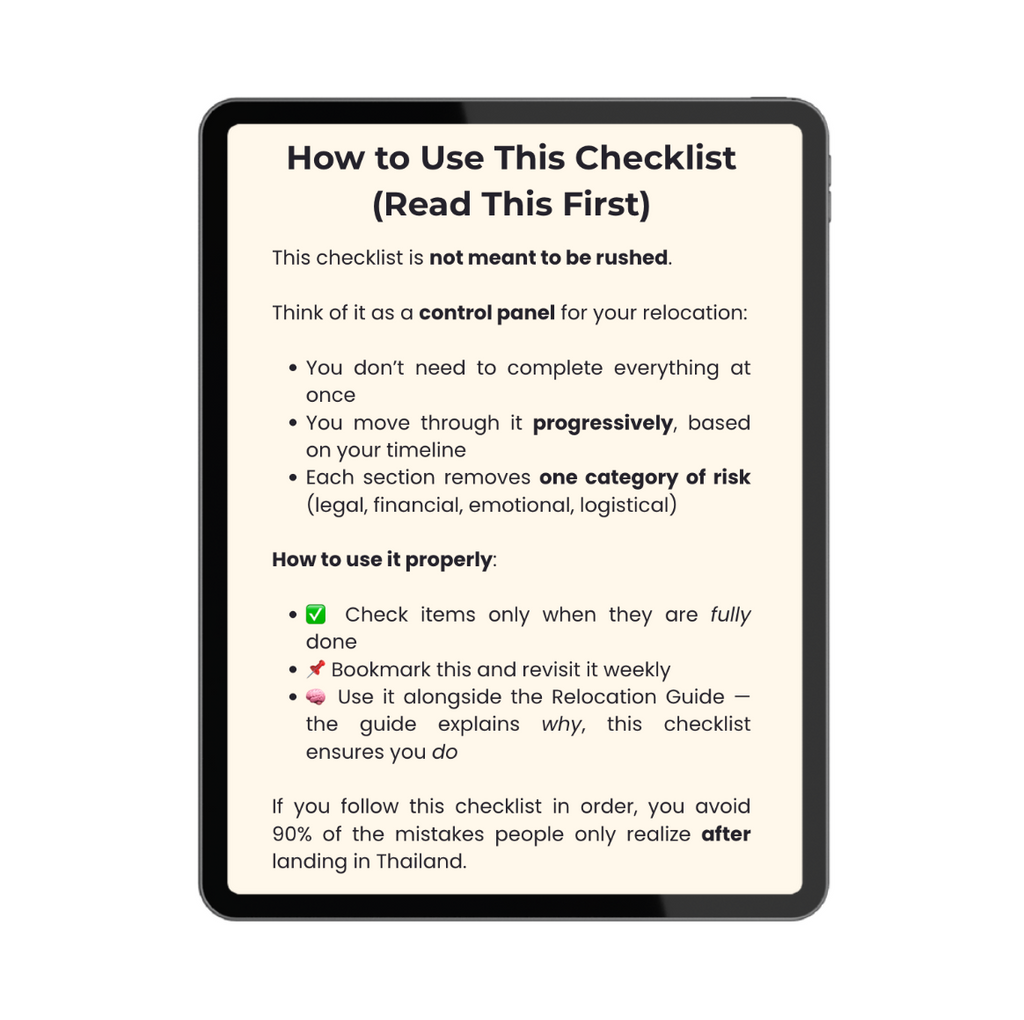 Thailand Relocation Checklist (2026 Edition)™
